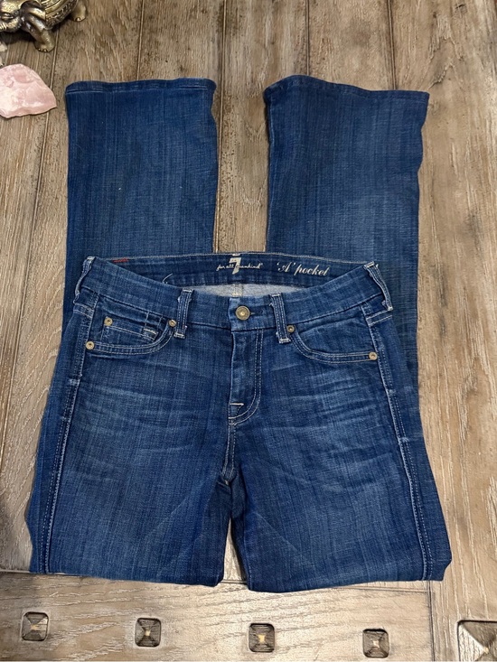 7 For All Mankind Denim - 7 For All Mankind Women's Dark Blue “A” Pocket Bootcut Jeans